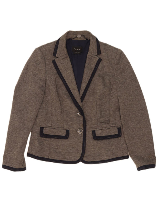 Jaqueta blazer feminina Marks & Spencer Autograph 2 botões Reino Unido 12 cinza médio