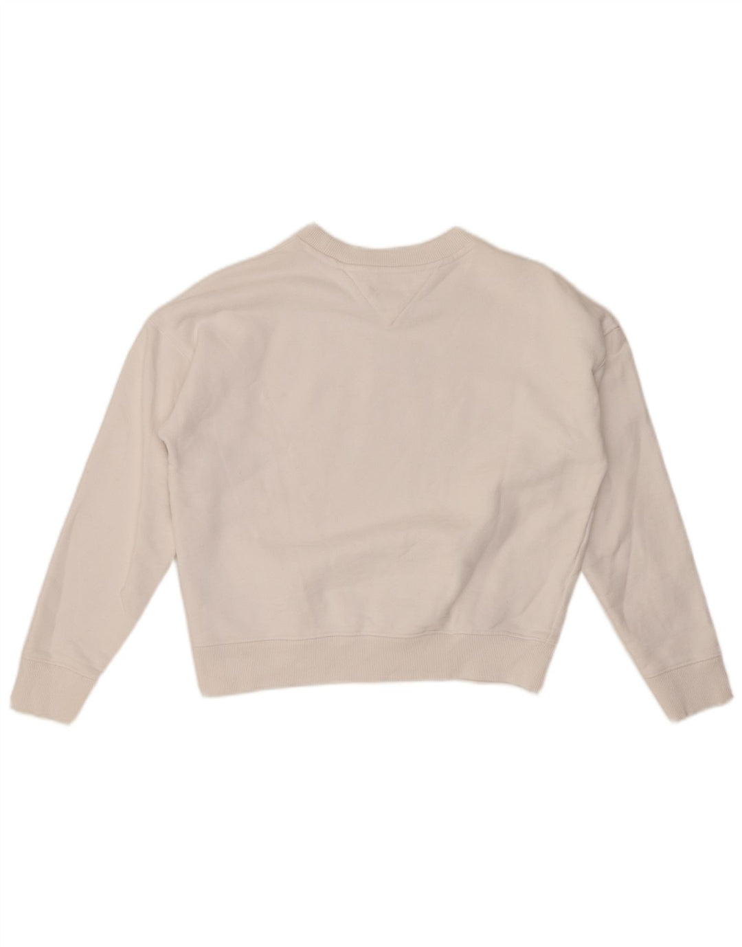 Suéter feminino TOMMY HILFIGER cropped oversized UK 6 XS branco