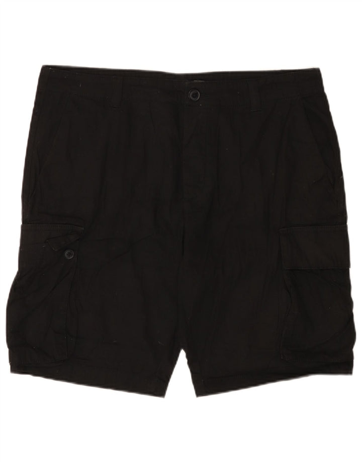 Shorts cargo masculino French Connection grande W36 algodão preto