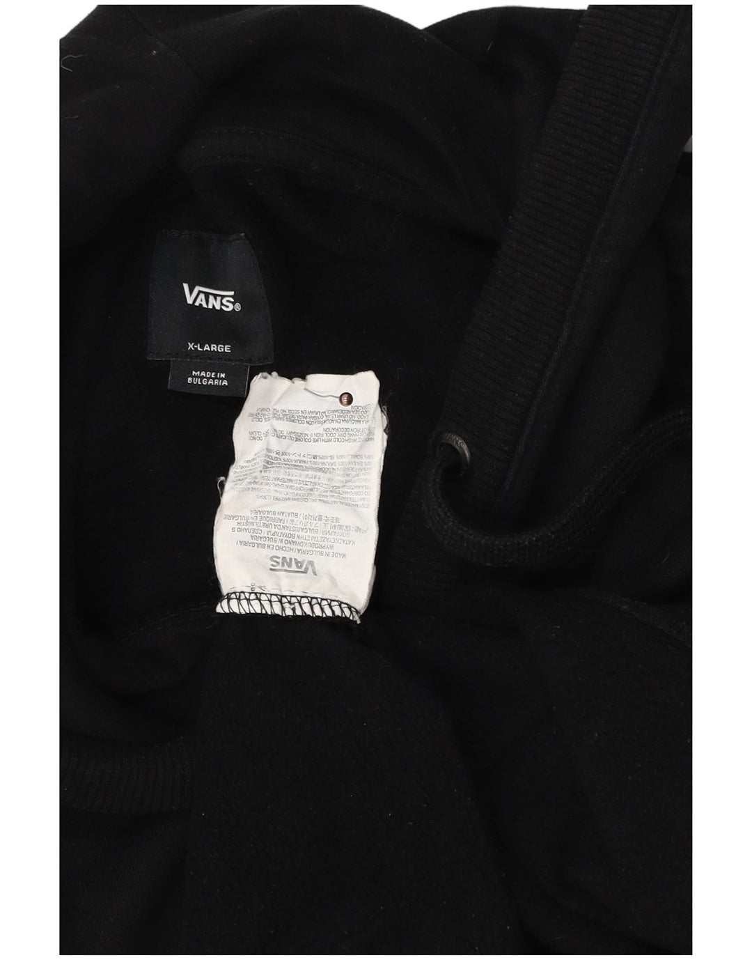 VANS masculino gráfico moletom com capuz XL preto algodão