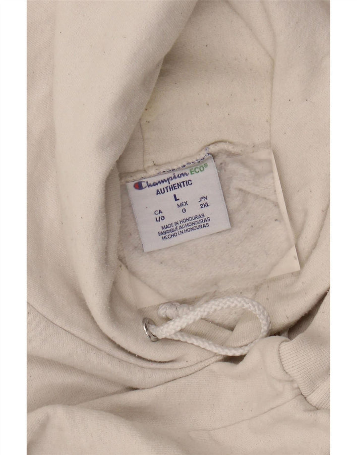 CHAMPION Suéter com capuz gráfico masculino grande algodão branco