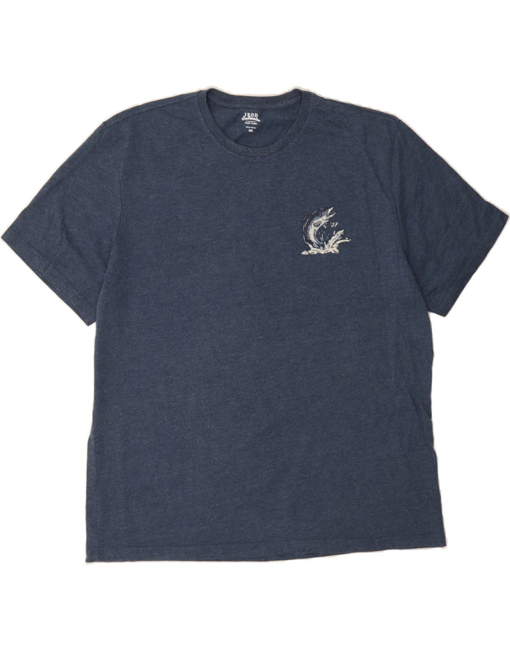 IZOD Mens Salt Water Graphic T-Shirt Top 2XL Blue Vintage Izod and Second-Hand Izod from Messina Hembry 