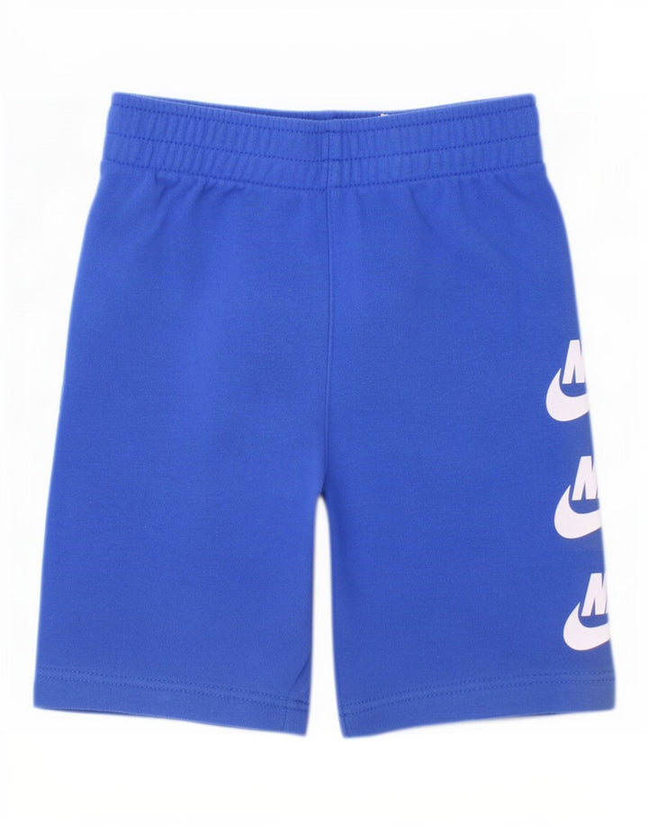 Shorts esportivos gráficos Nike Boys 6-7 anos grandes de algodão azul