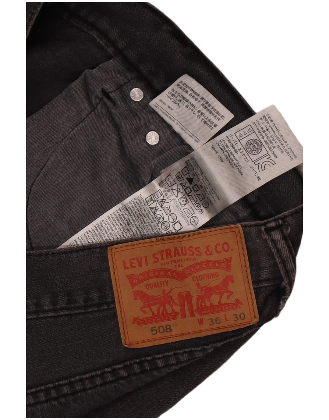 Levi's Masculino 508 Straight Jeans W36 L27 Cinza Algodão