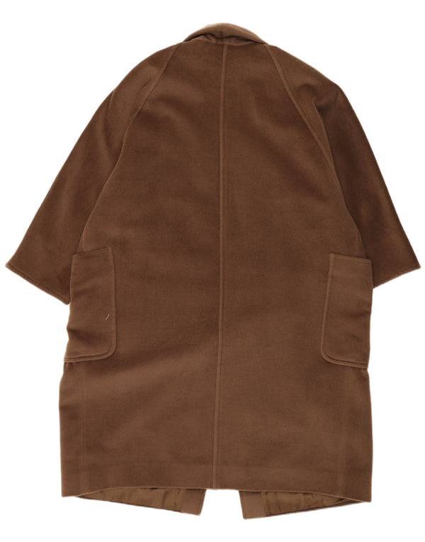 Sobretudo oversized feminino Max Mara Reino Unido 12 lã marrom médio