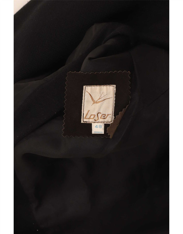 Jaqueta bomber feminina vintage de ajuste regular IT 48 bloco colorido marrom médio