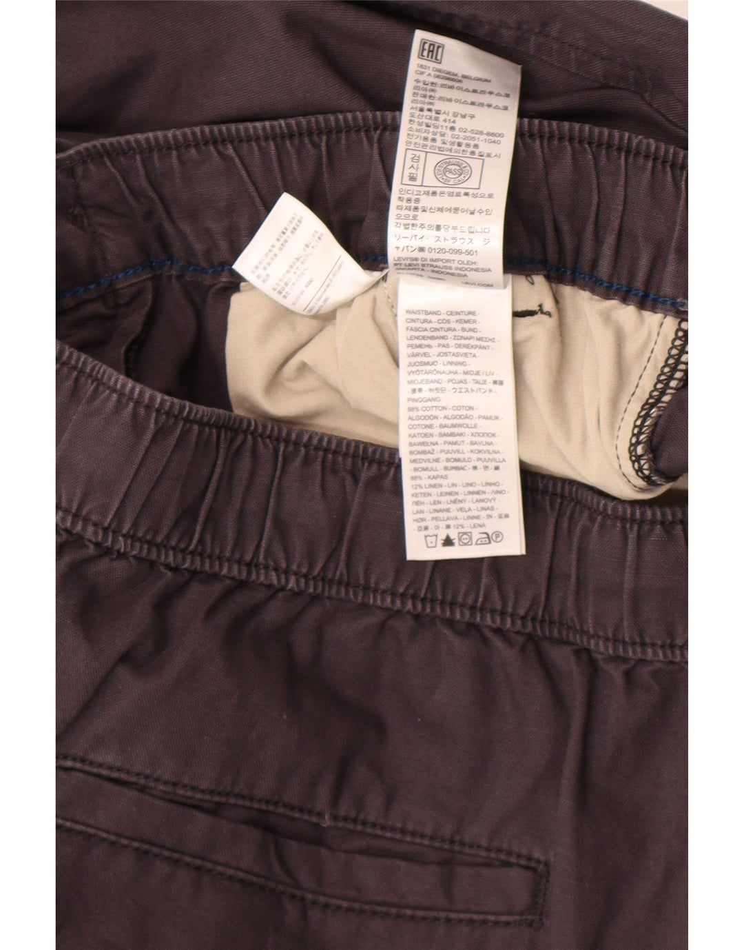 Calça jeans reta masculina Levi's médio W30 L30 algodão cinza