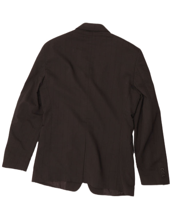 Jaqueta blazer masculina Versace com 3 botões IT 48 médio preto listrado clássico