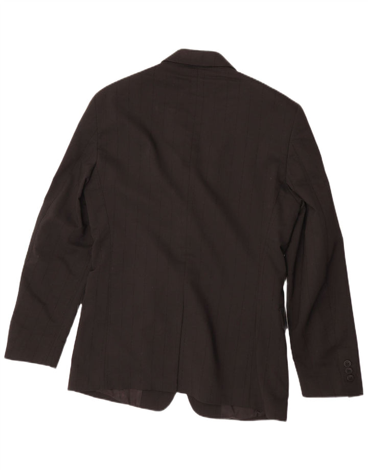 Jaqueta blazer masculina Versace com 3 botões IT 48 médio preto listrado clássico