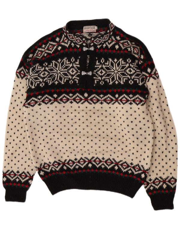 Suéter feminino Sportique com gola tartaruga 2XL off white Fair Isle Wool