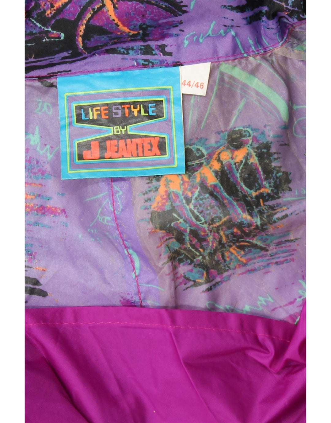 Jaqueta de chuva masculina J JEANTEX com capuz e pulôver UK 44/46 2XL roxo Colourblock