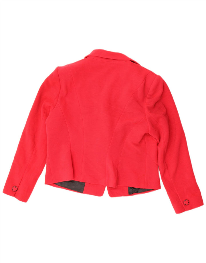 Jaqueta blazer feminina Marks & Spencer com 1 botão Reino Unido 18 XL poliéster vermelho
