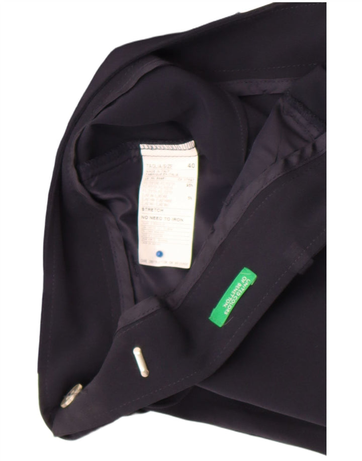 Shorts Chino Feminino Benetton IT 40 Pequeno W28 Poliéster Azul Marinho