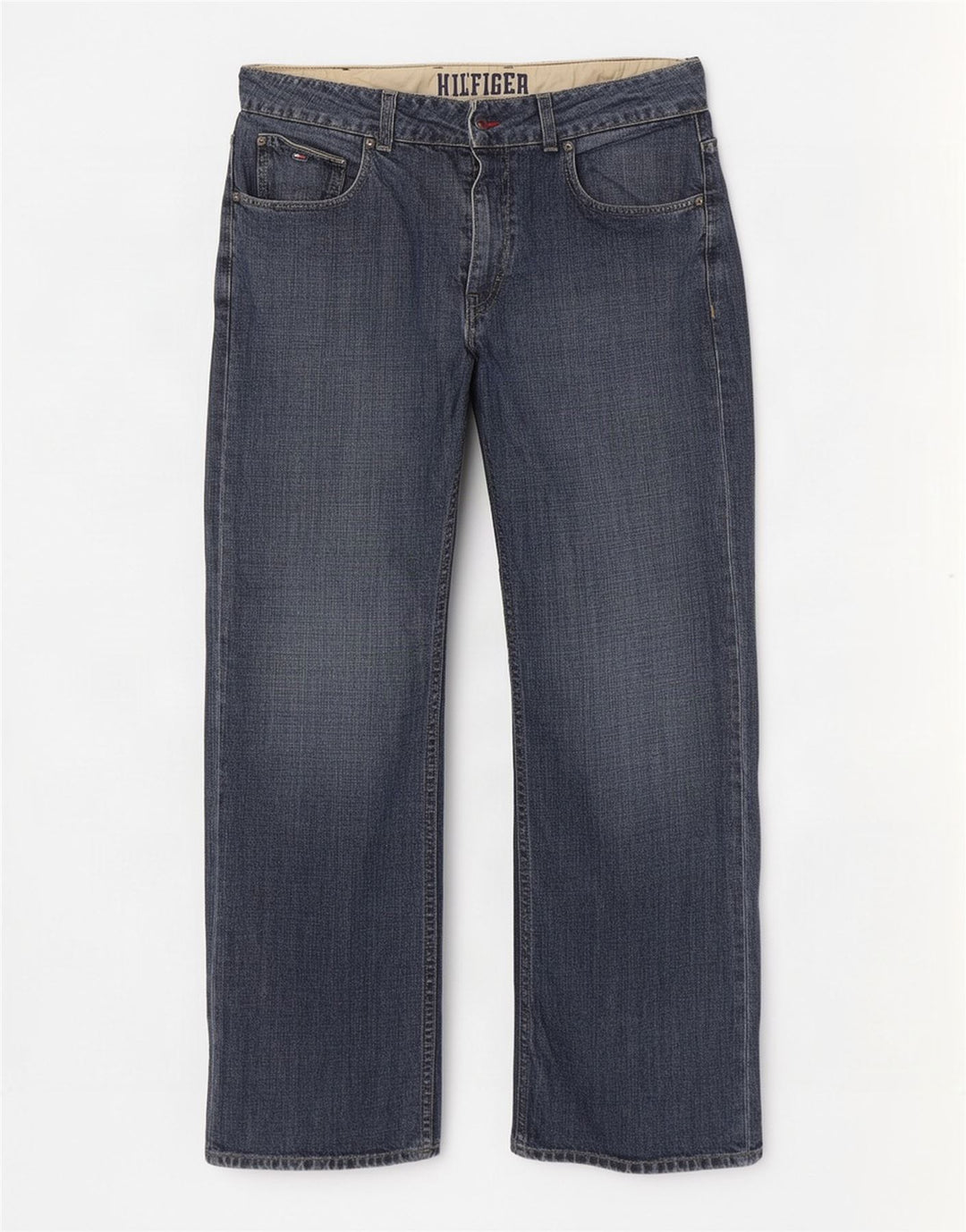 Jeans retos masculinos Tommy Hilfiger W38 L30 algodão azul