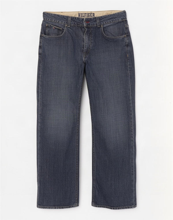 Jeans retos masculinos Tommy Hilfiger W38 L30 algodão azul