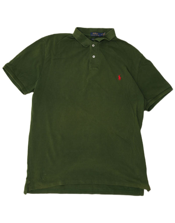 Camisa polo masculina polo Ralph Lauren personalizada slim fit 3XL algodão verde