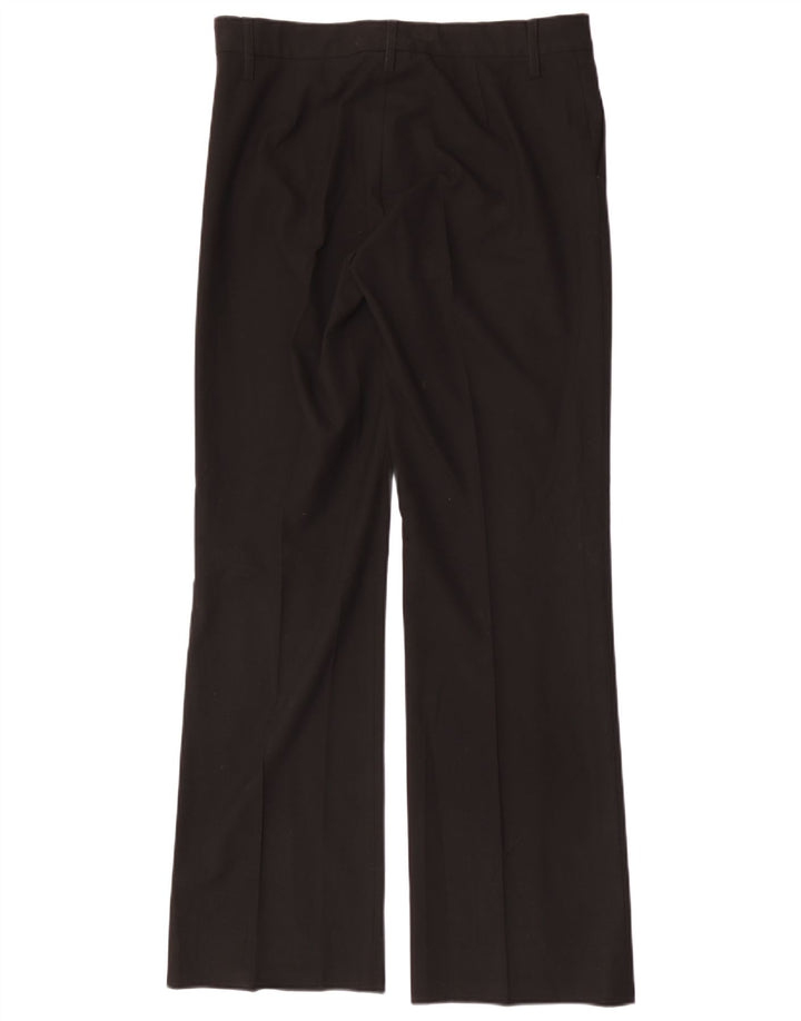 Zara Calça feminina reta casual grande W32 L33 poliéster preto