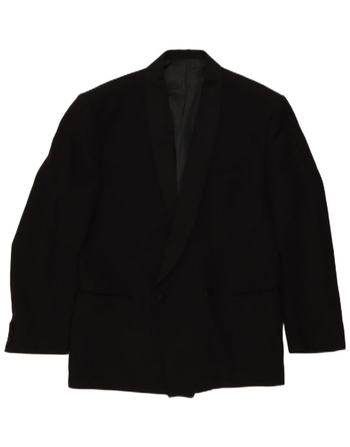 Jaqueta blazer masculina Lebole com peito duplo IT 52 XL lã virgem preta