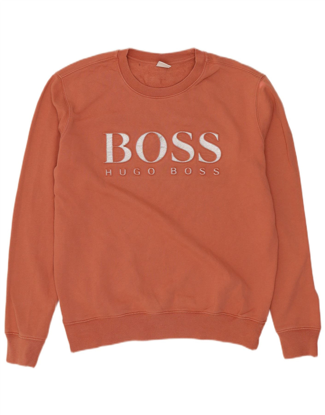 Hugo Boss moletom gráfico feminino jumper UK 12 médio laranja