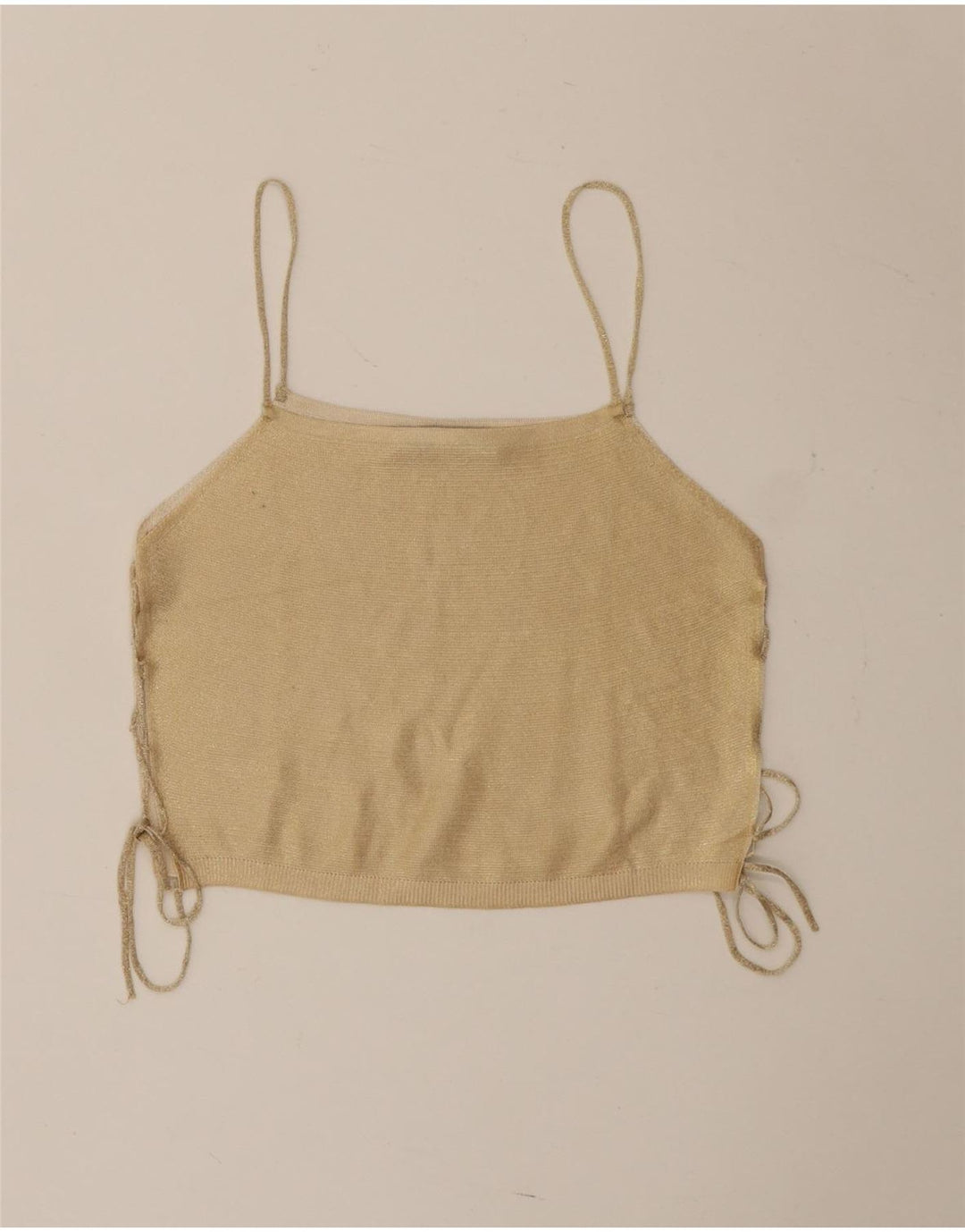 Zara Womens Crop Cami Top Reino Unido 12 Médio Bege