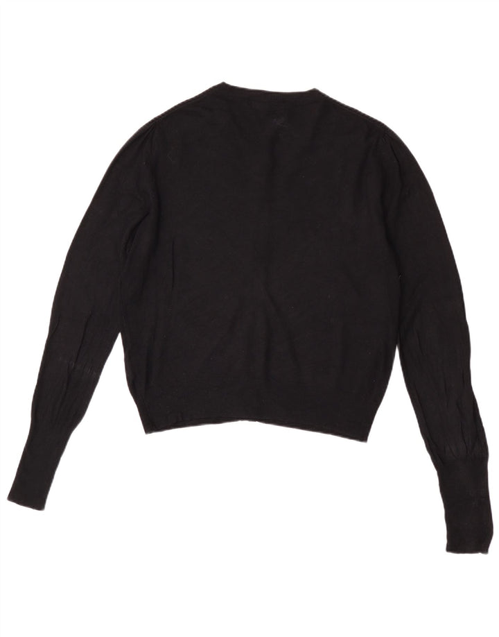 Suéter cardigã feminino grande Marks & Spencer Reino Unido 10 pequeno preto