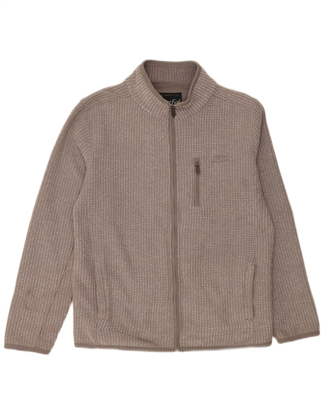 Jaqueta de lã masculina WEIRD FISH UK 40 poliéster cinza grande