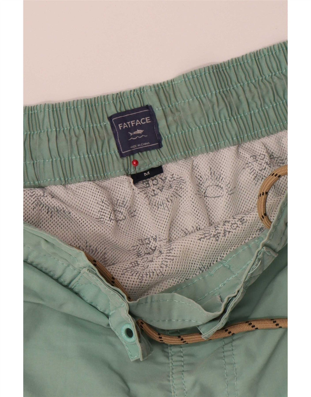 Shorts de natação masculino Fat Face algodão verde médio