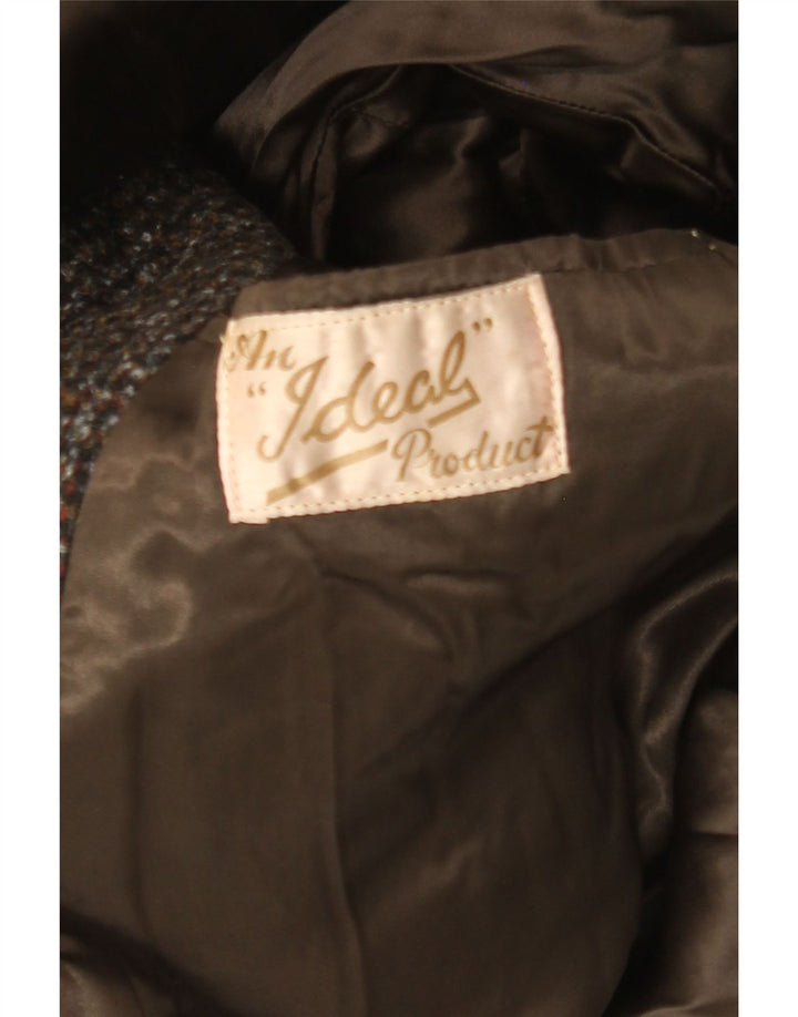 Sobretudo masculino vintage UK 40 grande xadrez marrom