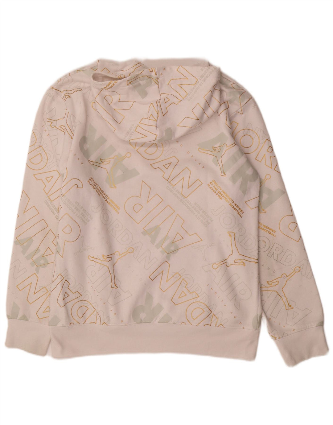 JORDAN Meninos moletom com capuz gráfico 13-14 anos XL algodão branco