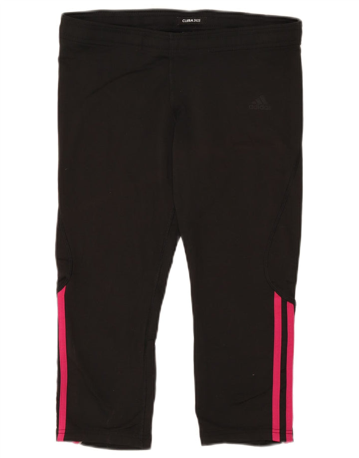Adidas Womens Clima 365 Capri Leggings UK 14 Médio Preto Poliéster