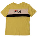 Camiseta masculina Fila Graphic Top médio amarelo colorblock algodão
