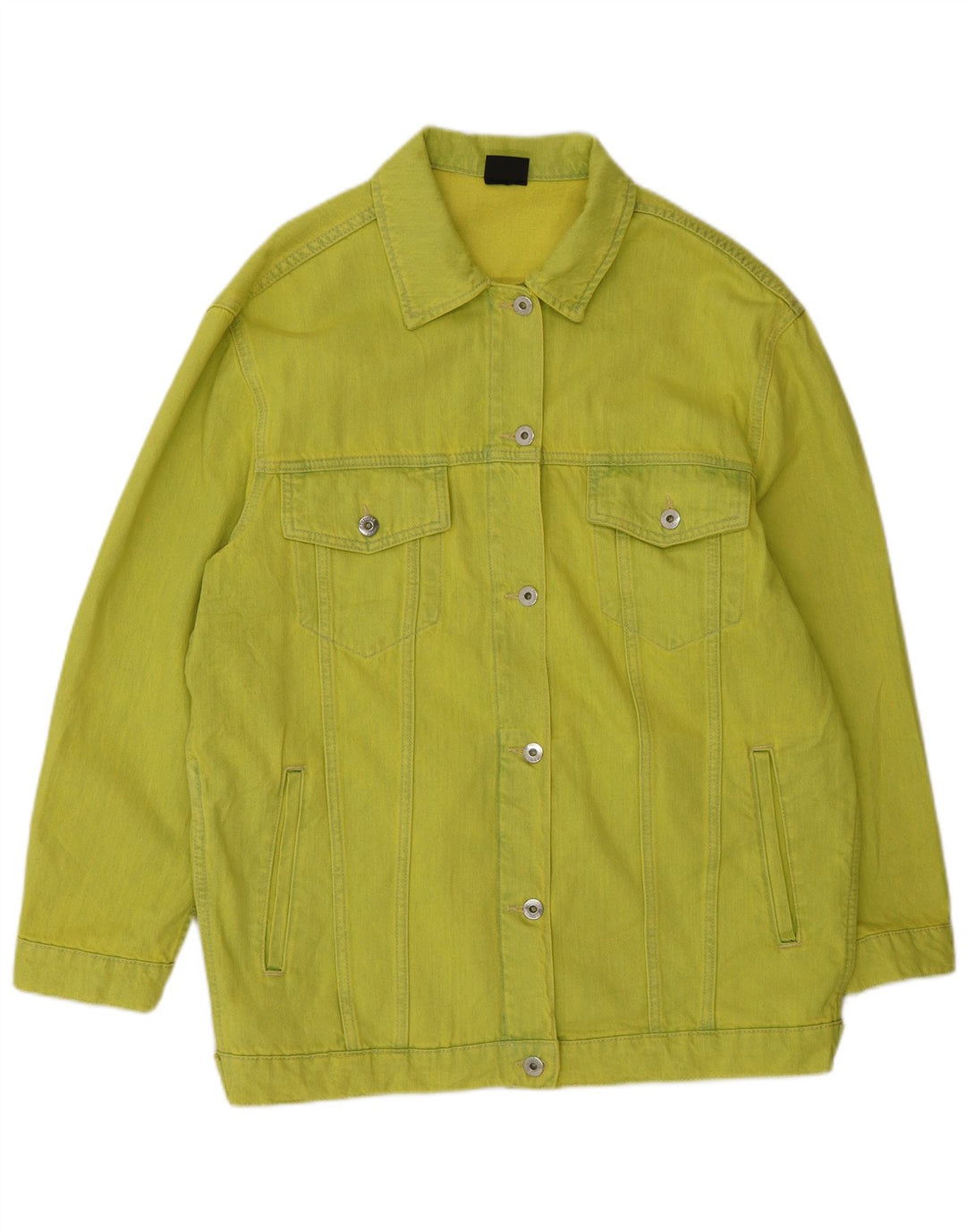 Jaqueta jeans feminina superdimensionada TWINSET Reino Unido 10 pequeno algodão verde moderno