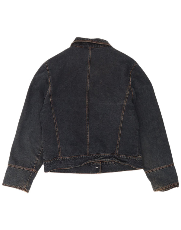 Jaqueta jeans feminina vintage UK 16 grande azul