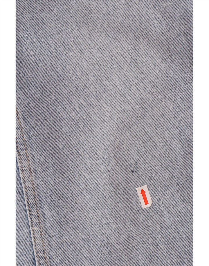 Calça jeans reta feminina Zara cintura alta EU 34 2XS W24 L27 azul algodão clássico