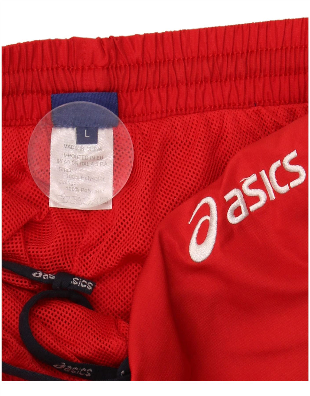Calça de treino feminina ASICS UK 14 grande poliéster vermelho