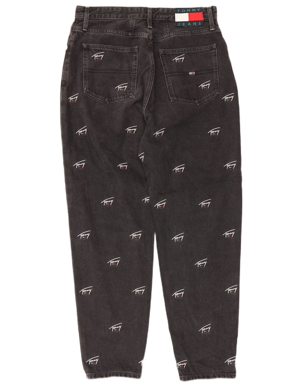 Jeans feminino Tommy Hilfiger Mom Graphic cintura alta cônico W30 L28 preto