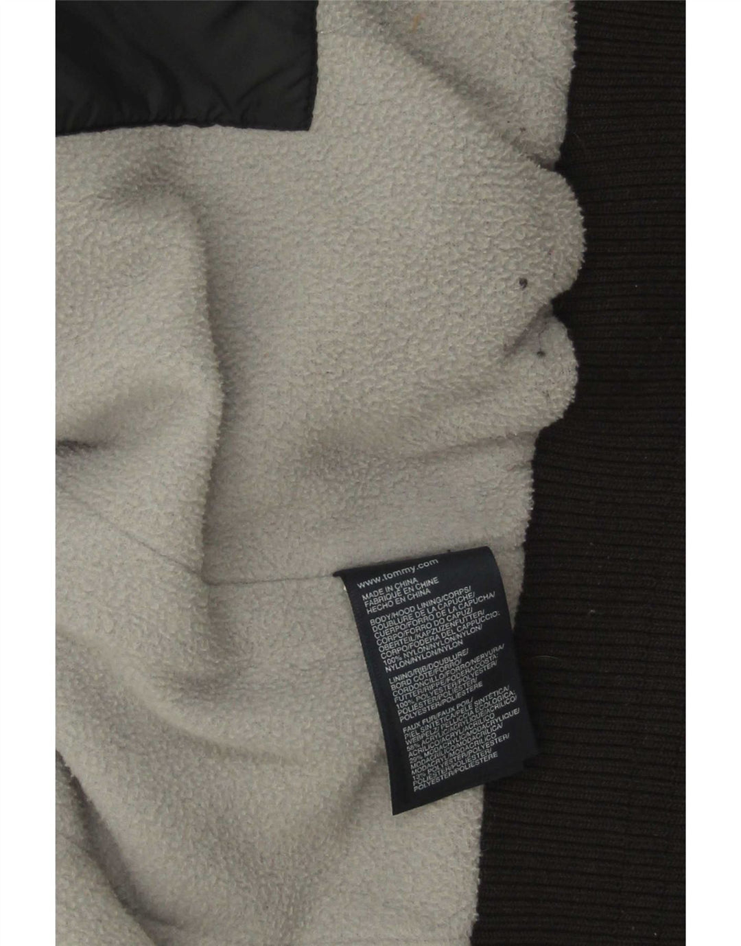 Colete acolchoado feminino Tommy Hilfiger UK 14 grande poliéster preto
