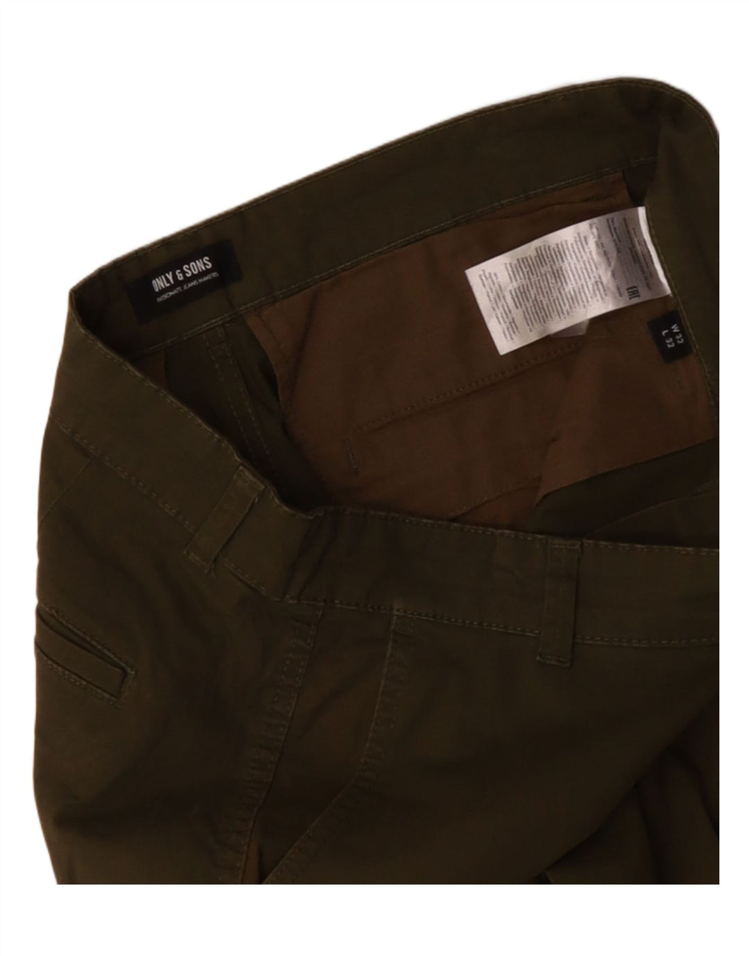 ONLY & SONS Calça cargo masculina jogger W32 L29 algodão cáqui