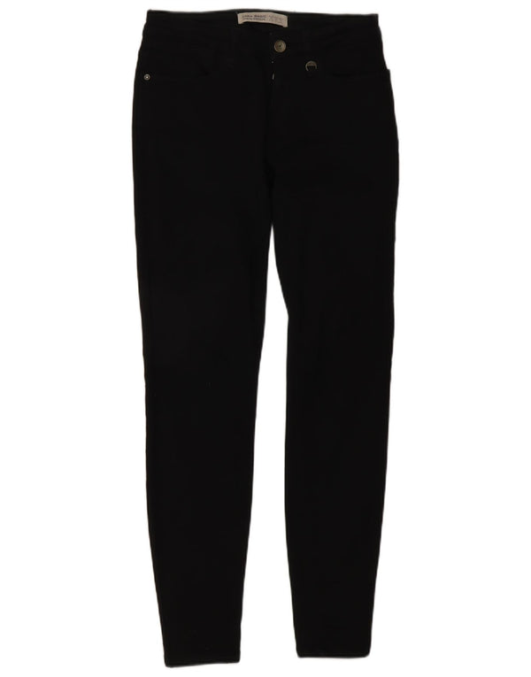 Calça jeans skinny feminina Zara EU 34 2XS W24 L28 algodão preto