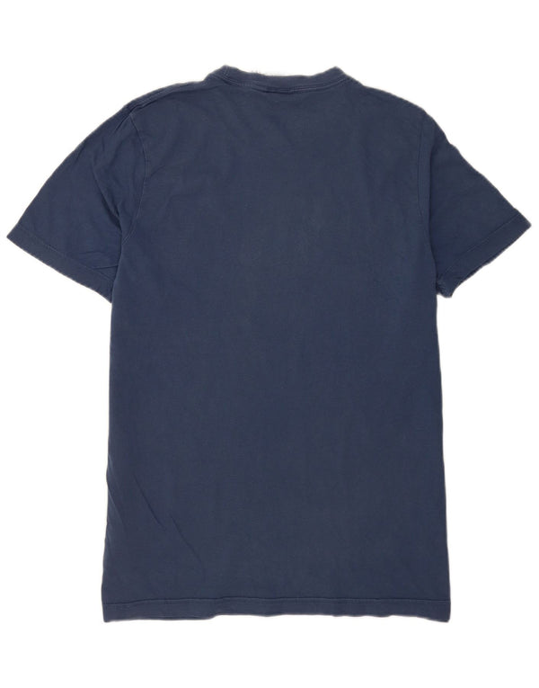 Adidas Mens Camiseta Top Médio Algodão Azul Marinho