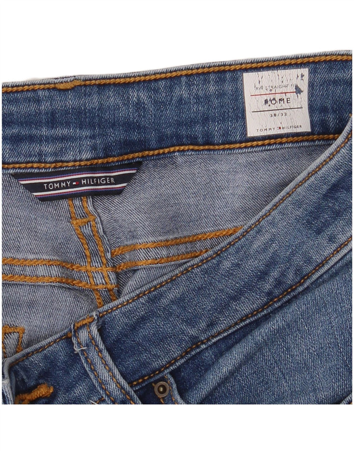 Tommy Hilfiger Feminino Rome Straight Jeans W30 L32 Azul