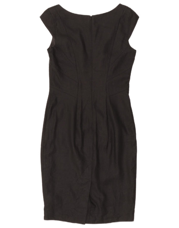 Vestido bainha feminino MARKS & SPENCER UK 8 pequeno linho preto