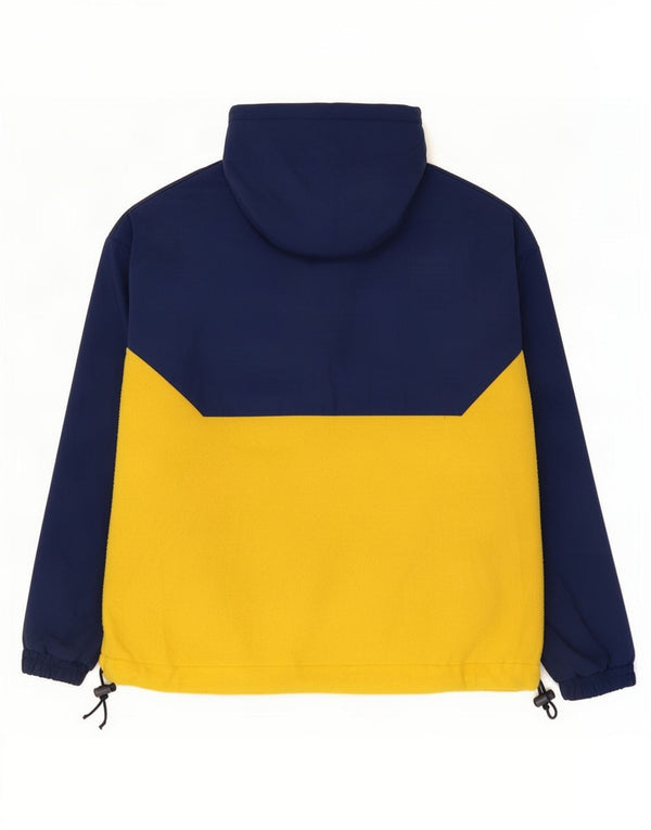 Jaqueta masculina Anorak com capuz Gap UK 40 grande bloco colorido azul nylon