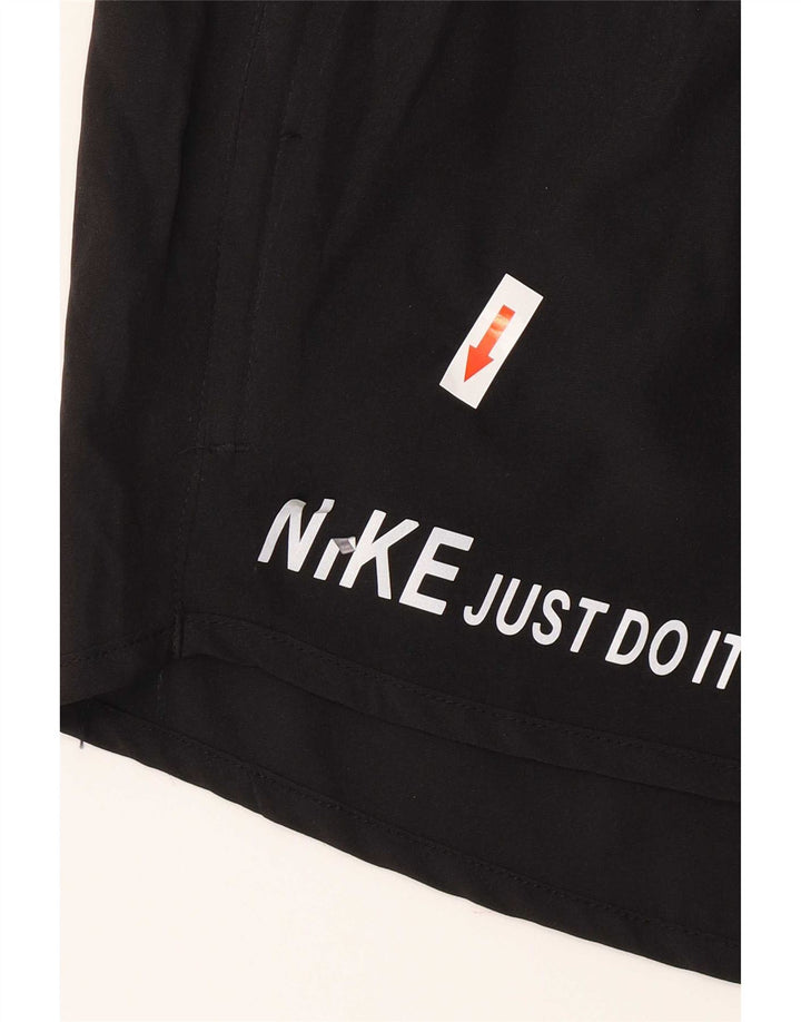 Nike Womens Dri Fit Graphic Sport Shorts UK 12 Médio Preto Poliéster
