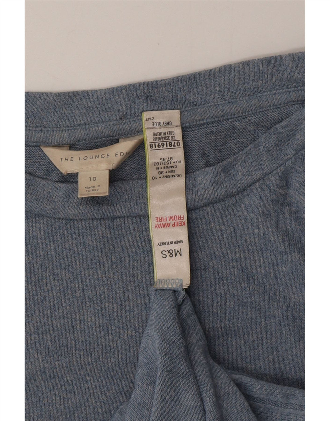Suéter feminino grande com gola canoa MARKS & SPENCER Reino Unido 10 pequeno azul