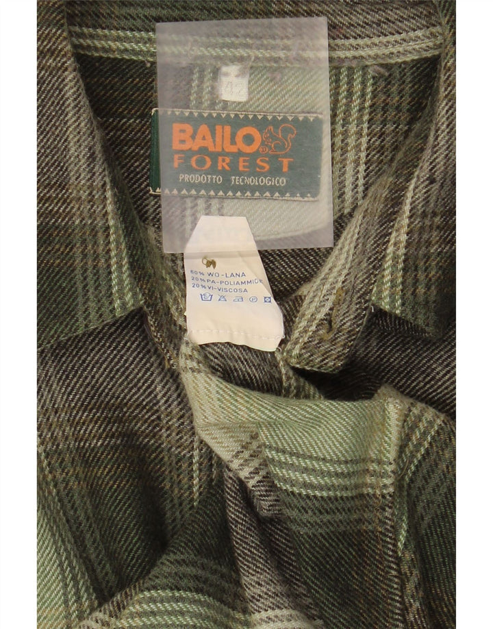 Camisa masculina Bailo com overshirt grande de lã xadrez verde