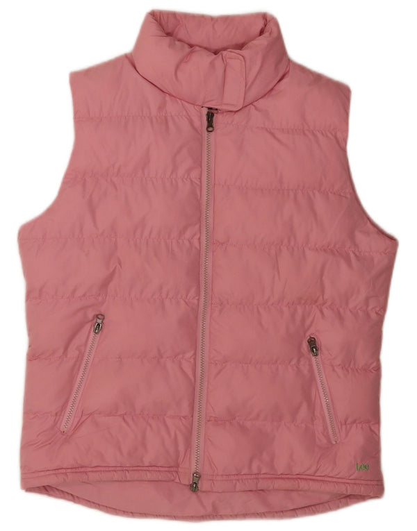 Colete acolchoado feminino Lee UK 16 grande poliéster rosa