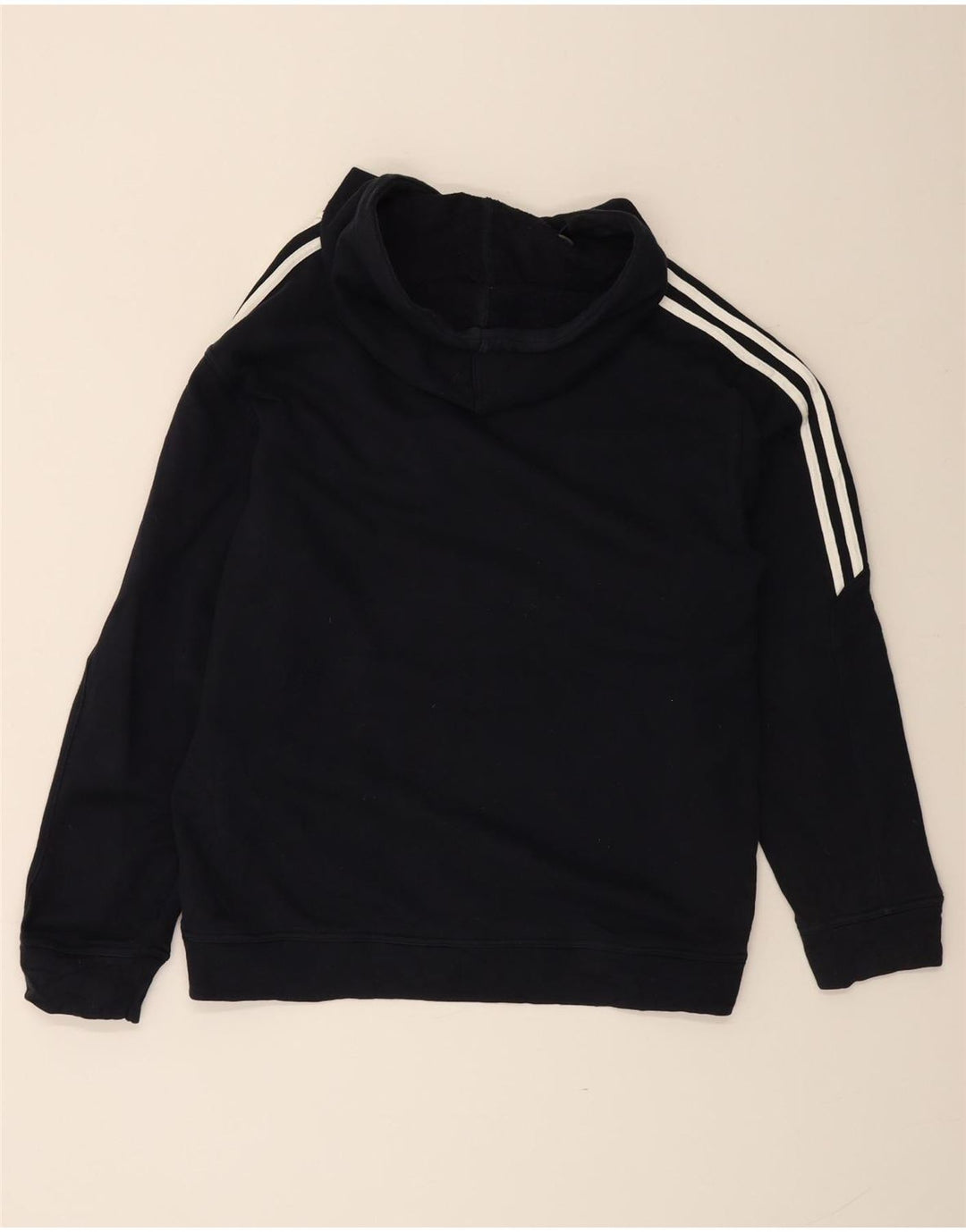 ADIDAS Mens Zip Neck Hoodie Jumper UK 40/42 Médio Azul Marinho Algodão