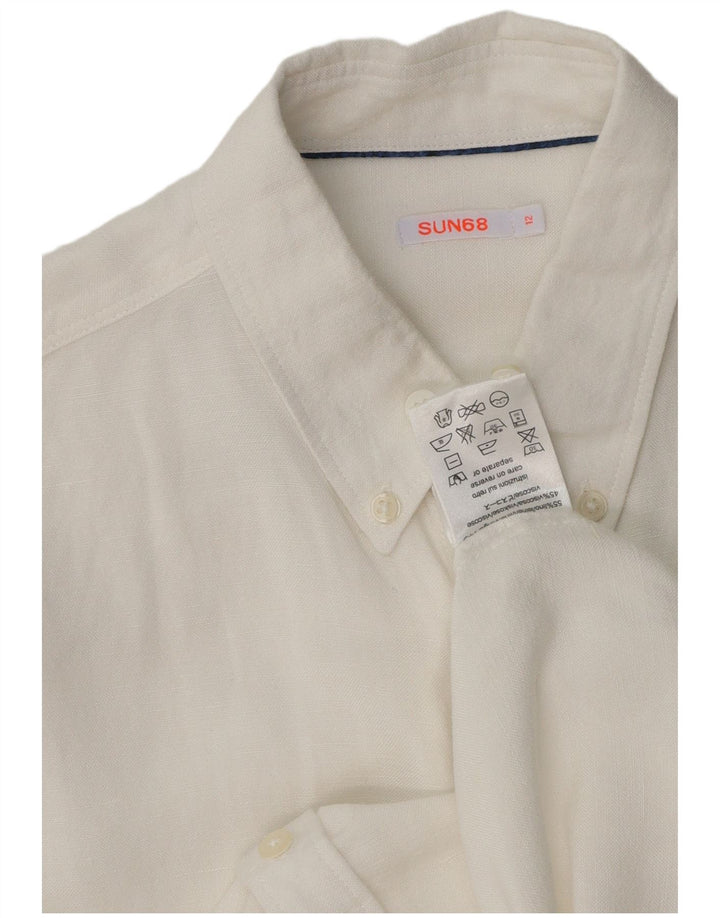 Camisa masculina SUN68 11-12 anos linho branco
