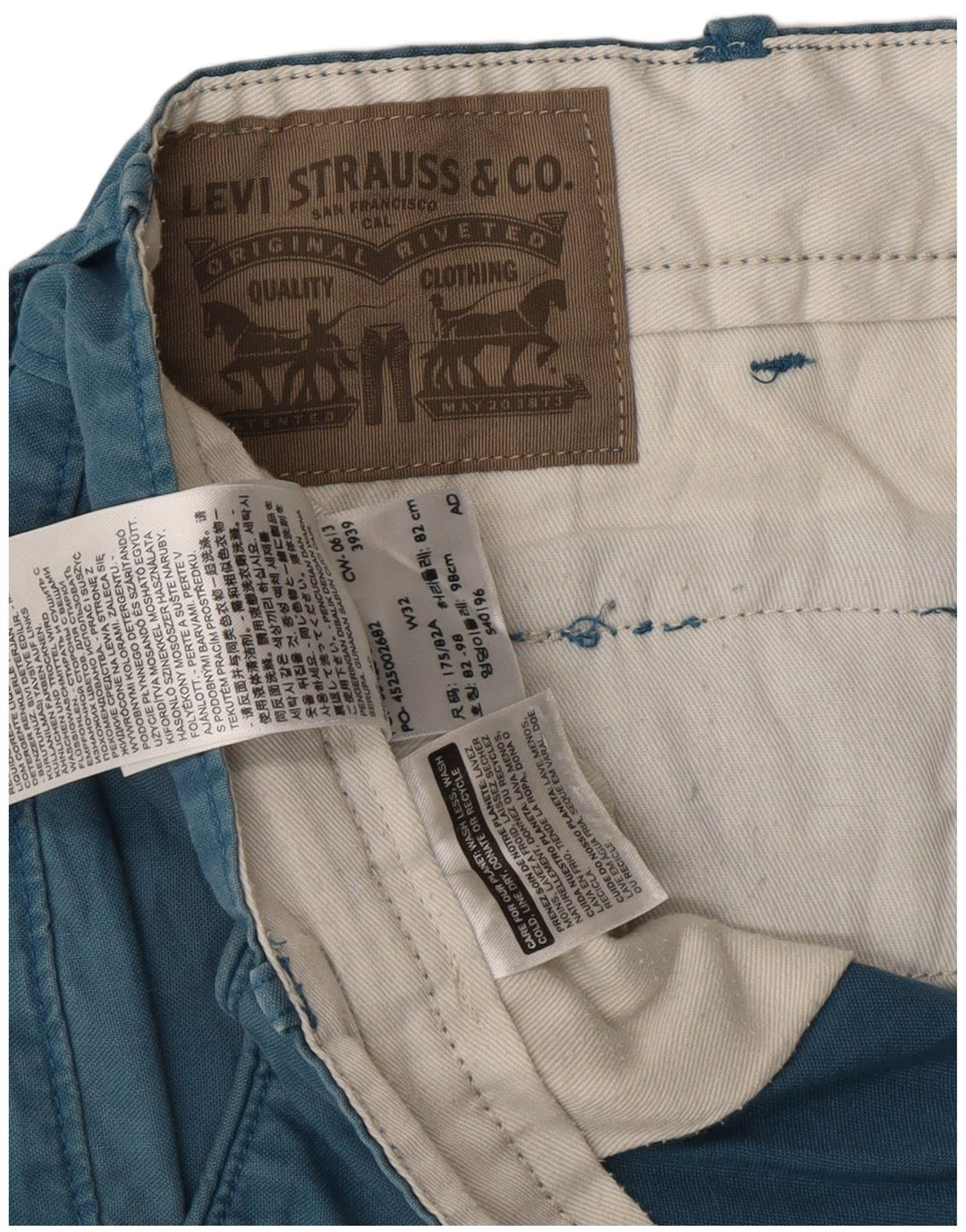 Shorts Chino feminino LEVI'S W32 grande algodão azul